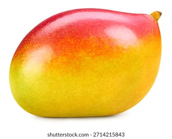 Mango isolated on white background. Ripe mango Clipping Path. Mango with leaf