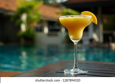 Mango Margarita At Swimming Pool