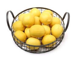 Lemon in a mesh bag. Stock Photo by Maliflower73