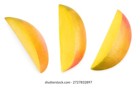 Mango slice clipping path. Mango isolated on white background