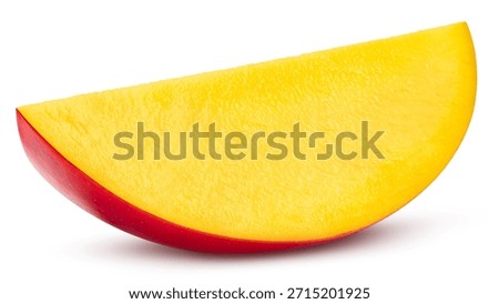 Mango slice clipping path. Mango isolated on white background