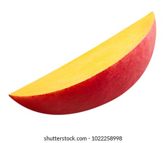 Mango Slice Isolated On White Background Clipping Path