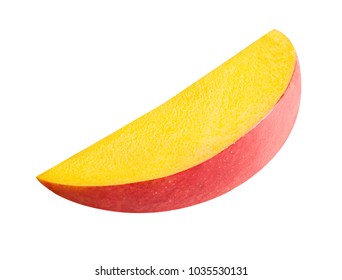 Mango Slice Isolated On White Background Clipping Path