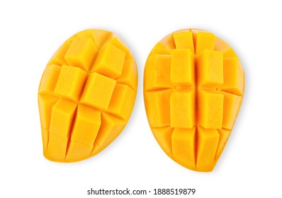 Mango slice isolated on white background. Top view - Powered by Shutterstock