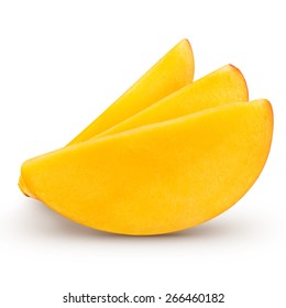 Mango Slice Isolated On White Background Clipping Path 