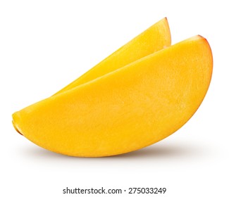 Mango Slice Isolated On White Background Clipping Path