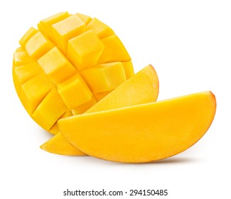 Mango Slice Isolated On White