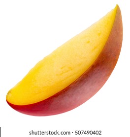 Mango Slice Isolated On The White Background