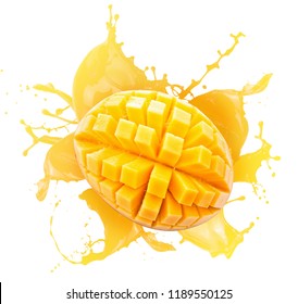 Mango Slices In Juice Splash