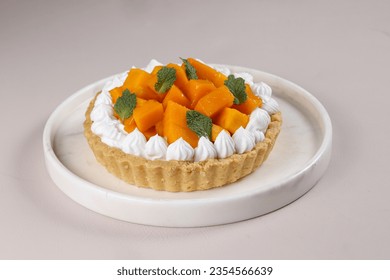 Mango Tart or Mango Pie on a Plate.