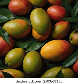 Mango is a tropical fruit known for its juicy, sweet, and vibrant orange-yellow flesh. It has a smooth outer skin that can be green, yellow, or red, depending on the variety. Mangoes are rich in vitam - Powered by Shutterstock