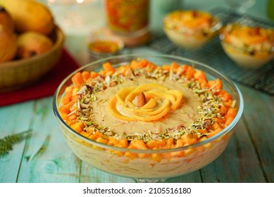 Mango Vermicelli Kheer With Mango Flower