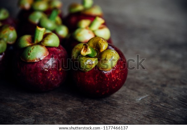 Mangosteen On Wood Table Queen Fruit Stock Photo Edit Now 1177466137