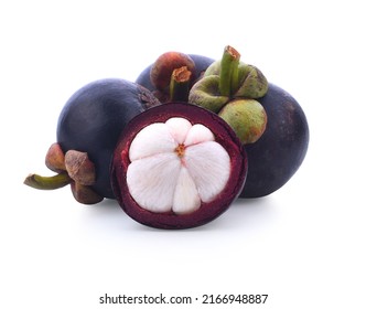 Mangosteens Queen of fruits,mangosteen on isolated white background