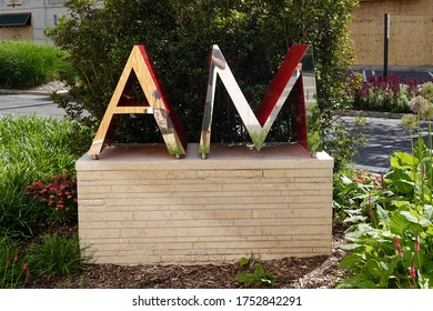 MANHASSET, NEW YORK - JUNE 7, 2020: Americana Manhasset Signage. Americana Manhasset Is An Upscale, Open-air Shopping Center Located In New York's Suburb