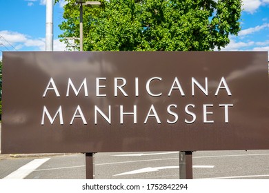 MANHASSET, NEW YORK - JUNE 7, 2020: Americana Manhasset Signage. Americana Manhasset Is An Upscale, Open-air Shopping Center Located In New York's Suburb