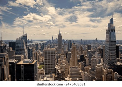 manhattan aerial view. new york city. skyscraper building of nyc. ny urban city architecture. midtown manhattan landscape. metropolitan city cityscape. downtown of new york. Manhattan penthouses - Powered by Shutterstock