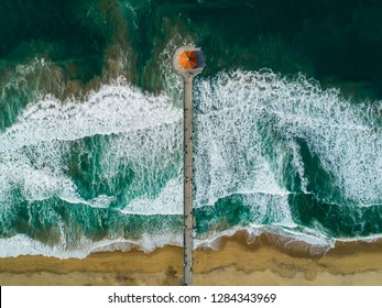 Manhattan Beach California Pier Looking Straight Down