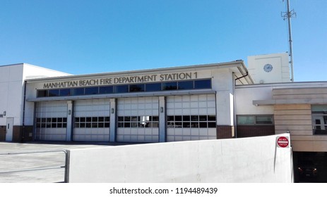 MANHATTAN BEACH, Los Angeles, California - September 18, 2018: Manhattan Beach Fire Department Station 1