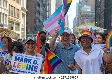 Manhattan Borough President Mark D. Levine Participates In The New York City Pride Parade On June 26, 2022 In New York City.