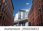 Manhattan Bridge between Manhattan and Brooklyn during sunset, NewYork city, New York, United States of America, USA