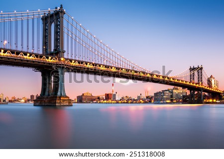 Similar – Image, Stock Photo Manhattan Bridge with clear blue skies in New York