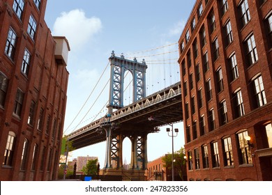 Manhattan Bridge New York NY NYC From Brooklyn USA