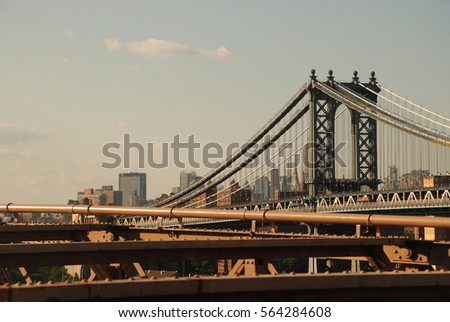 Manhattan bridge seen from Brooklyn bridge