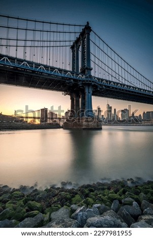 Similar – Image, Stock Photo Manhattan Bridge with clear blue skies in New York