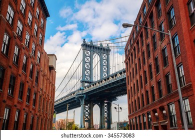 Manhattan Bridge Seen From Dumbo, Brooklyn, New York City