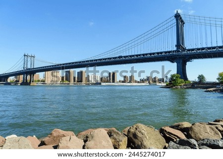 Manhattan Bridge spanning the East River, New York City, United States of America, North America