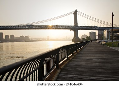 The Manhattan Bridge At Sunrise.