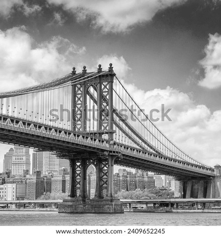 Manhattan Bridge, view from underneath - New York City.