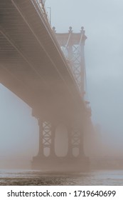 Manhattan Bridge Wrapped Into Fog