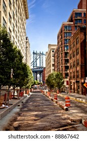 Manhattan Bridge,view From Washington Street, Brooklyn,  New York