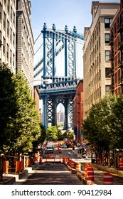 Manhattan Bridge,view From Washington Street, Brooklyn,  New York