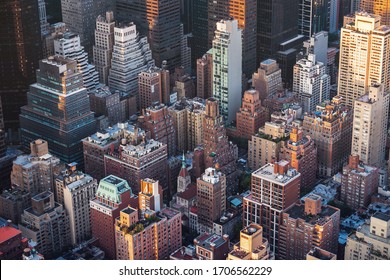 Manhattan Buildings Seen From Above, Population Density Concept, New York City, United States Of America.