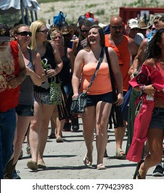 Manhattan, Kansas, USA, 27th June, 2015
Concert Goers Stampede Thru The Gate To Get Front Row Seating At The Annual Kicker Country Stampede Concert At The Tuttle Creek State Park
 