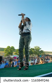 Manhattan Kansas, USA, June 27, 2015  
Sara Evans Performs On Stage During The 3 Day Country Stampede Music Festival And Outdoor Camping Fest Held At The Tuttle Creek Lake State Park.