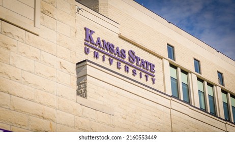 Manhattan, KS - May 21, 2022: Kansas State University (KSU) Text On Bill Snyder Family Football Stadium