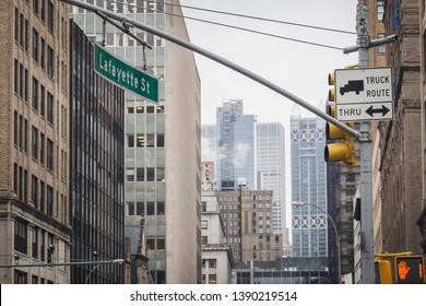 Manhattan From Lafayette Street In New York