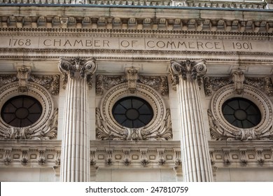 Manhattan New York Chamber Of Commerce Facade And Columns US