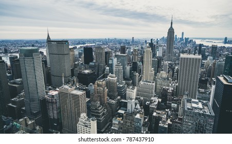 Manhattan, New York Skyline of skyscrapers 
