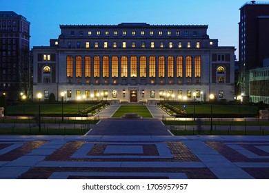 Manhattan, New york, USA. 2020.  Columbia University by night, Manhattan, New York USA.