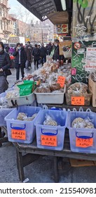 Manhattan  New York USA March  18  2022  Street In China Town With Store