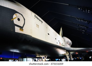 Manhattan, New York, USA - September 12, 2014: Space Shuttle At The Intrepid Museum