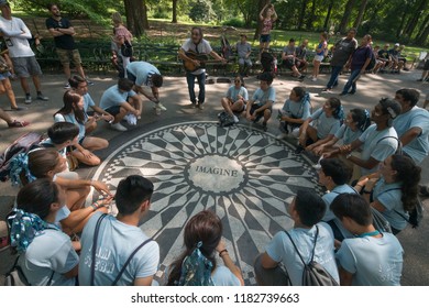Manhattan, New York, USA-08-29-2018
Tribute to Lennon in Central Park