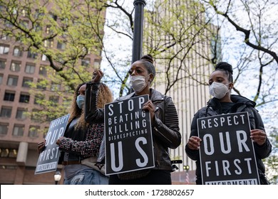 MANHATTAN, NEW YORK/UNITED STATES - MAY 11 2020: [Protest Against Police Brutality, Violence And Racism].