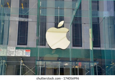 MANHATTAN, NY- SEPTEMBER 21: Apple Store in Manhattan New York, USA on September 21, 2013. One of the 5 boroughs of New York City, the smallest but also the most populated.