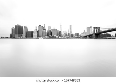 Manhattan Skyline With Brooklyn Bridge, New York City 